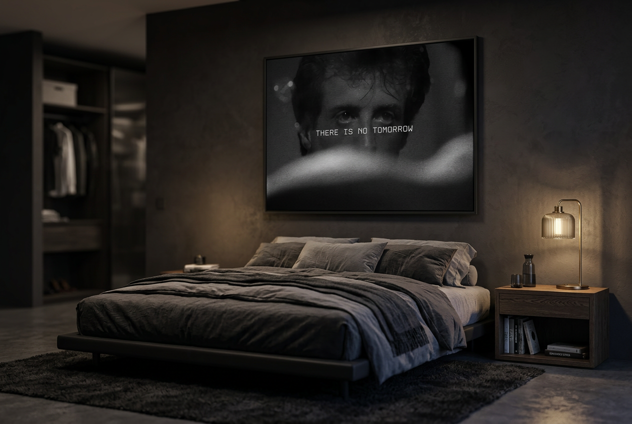Soriaco canvas displayed in the bedroom