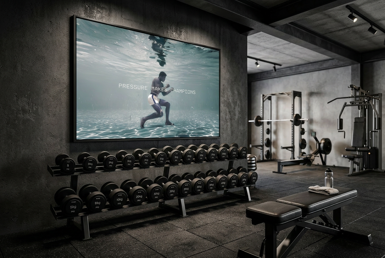 Soriaco canvas displayed in the gym